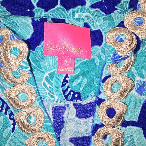 Lilly Pulitzer Vibrant Blue and Green Long Sleeve Dress - Picture 6 of 10